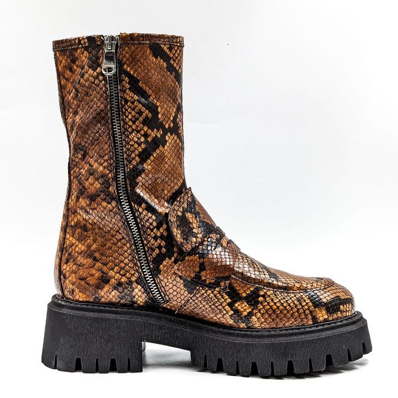 Free People Wmn Madison Loafer Festival Platform Snake Print Boots 9US EUR39.5 - Picture 11 of 11